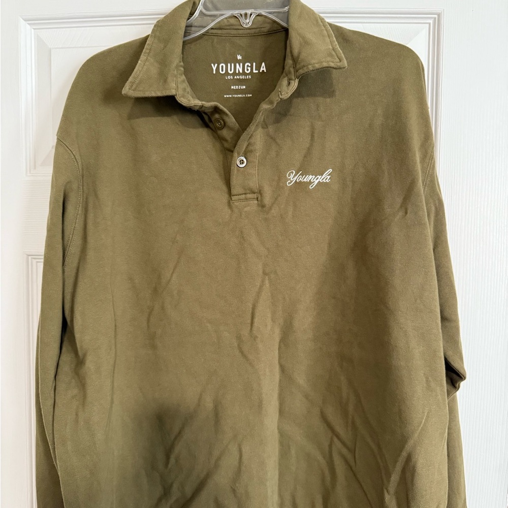 YoungLA Men's Olive Green Polo Shirt